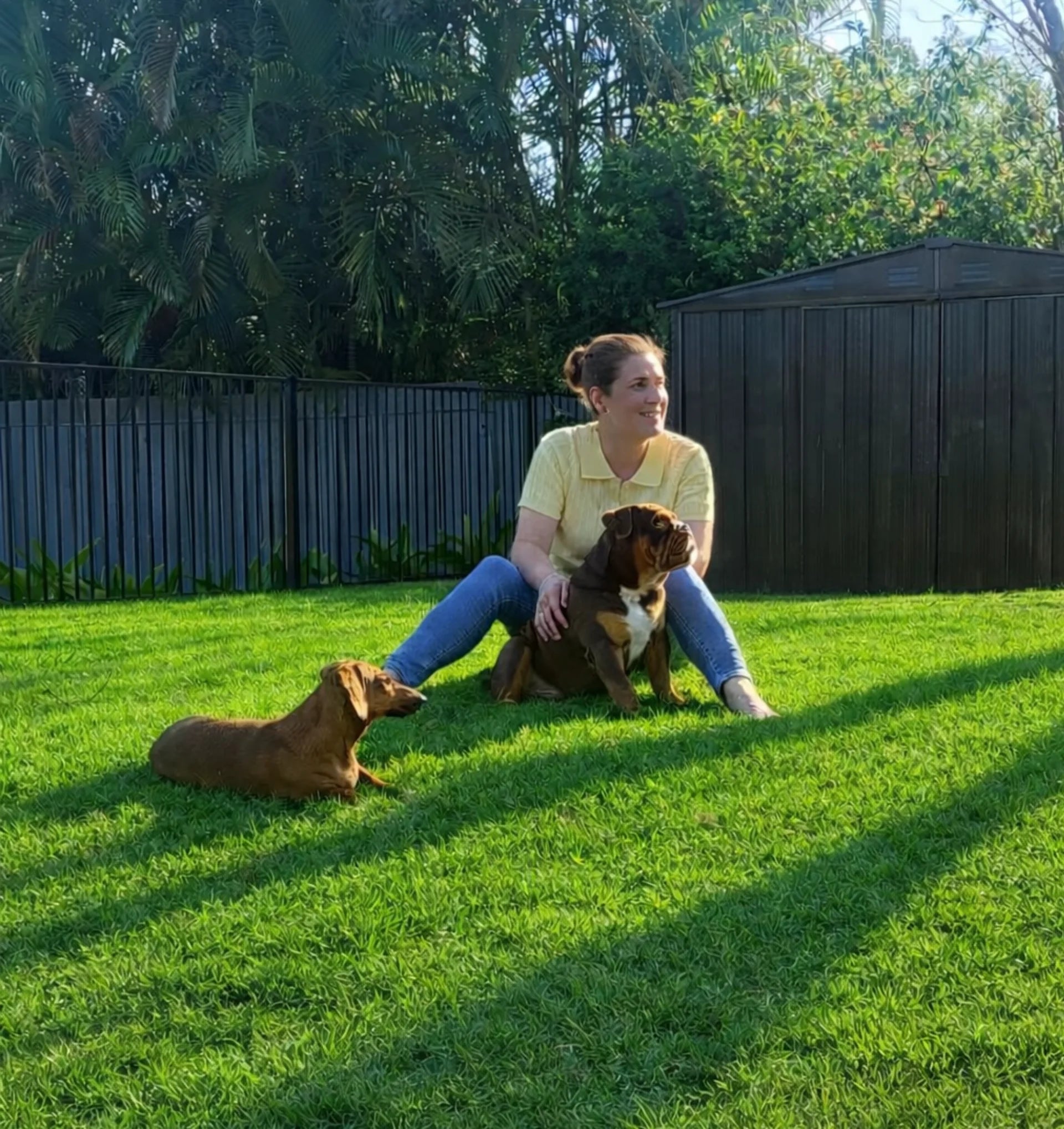Natalya Kurtschenko, author of Maxi, Missie and Maisey's Big Day Out, with her dogs